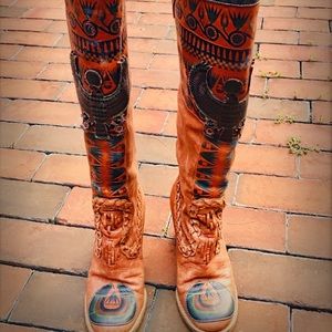 Anna Sui Free People Phoenix runway boots 6 Rare